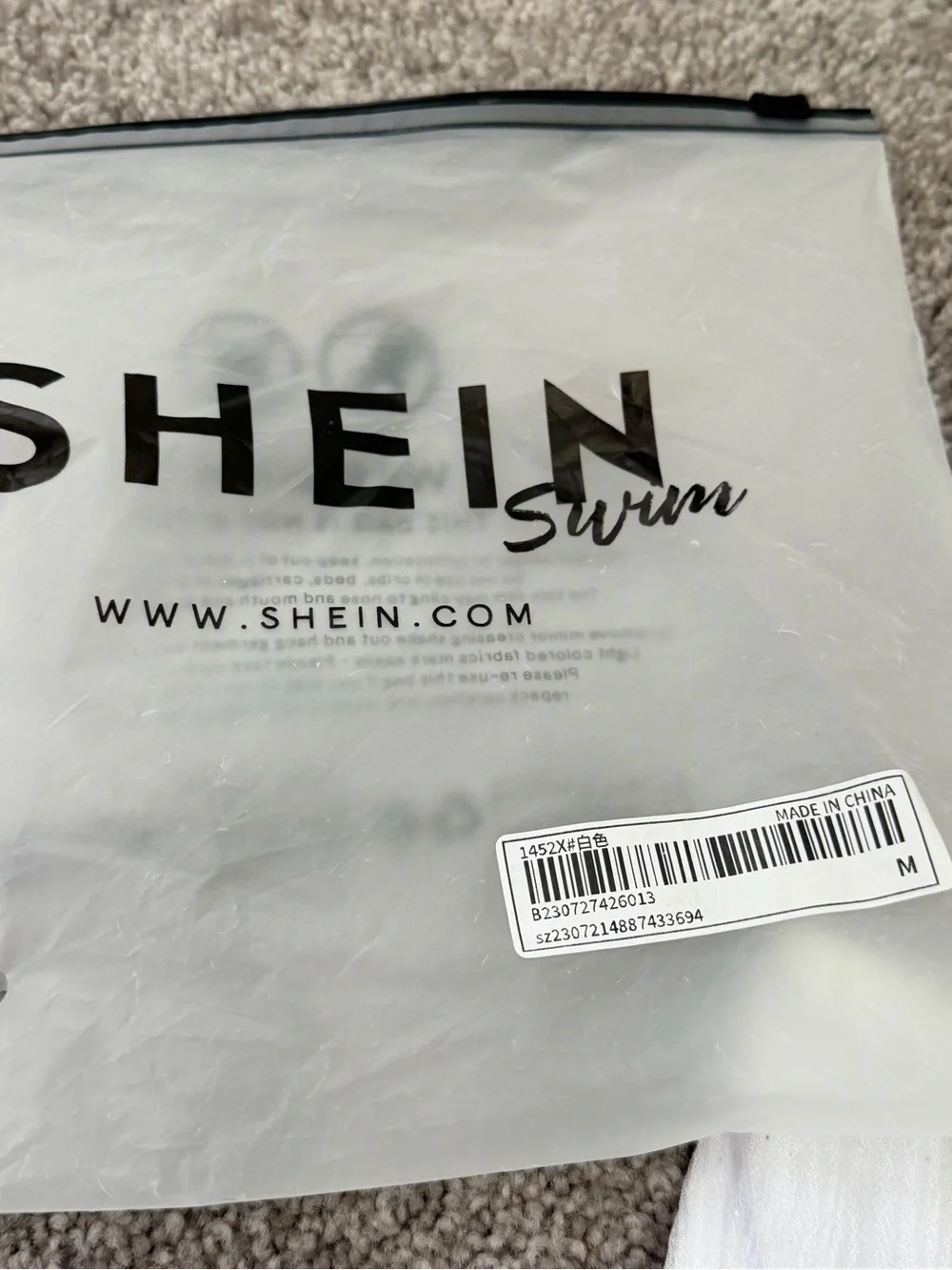SHEIN white bikini set with glitter look for bride bikini swimsuit M